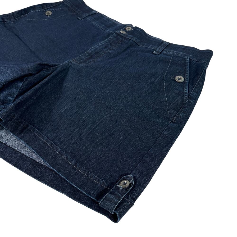 Gloria Vanderbilt Dark Denim Jean Shorts Missy Size 16‎ Dark High Rise Plus - Picture 11 of 16